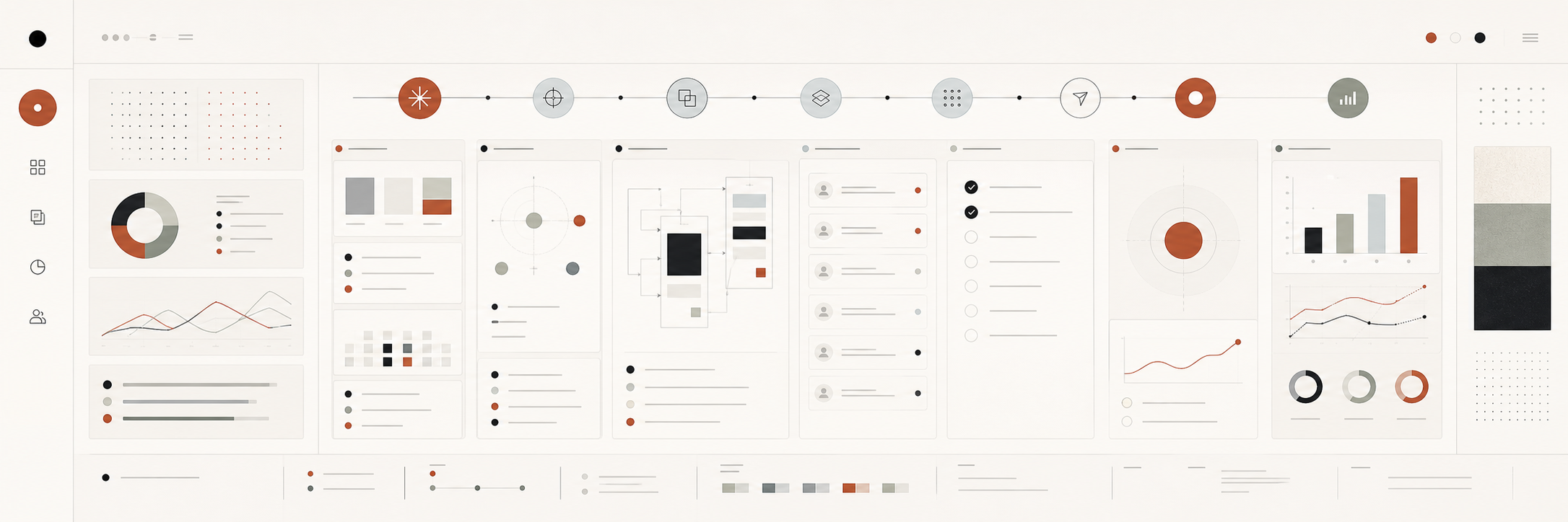 Managing the Design Process End-to-End abstract product-window editorial cover